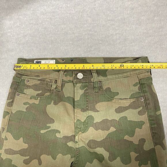 Gap Camouflage Pants Women's Sz 29/8 Petite True Skinny High Rise Olive Green - Picture 6 of 12